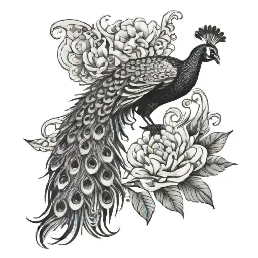 Beginning And The End Having Small Peacock