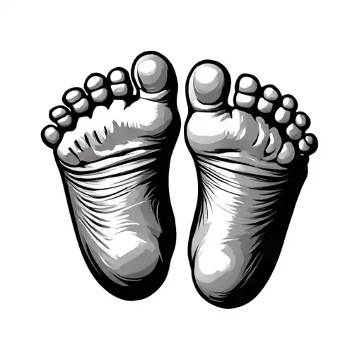 Baby Feet Silhouette Using The Name