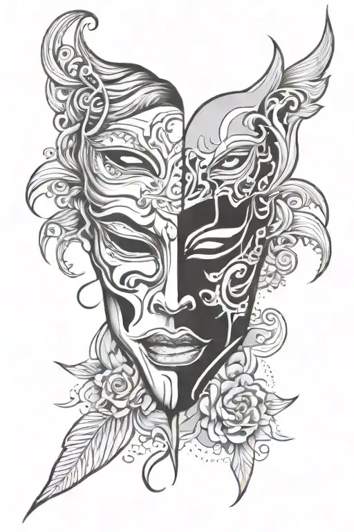 Different Emotion Mask Split In Half