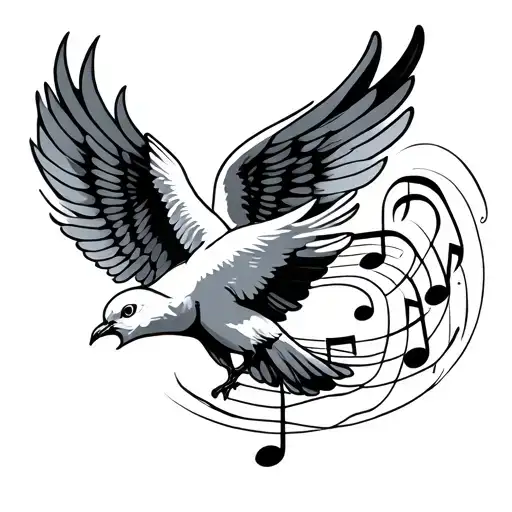 Dove Wing Grandpa Music Note Intertwined