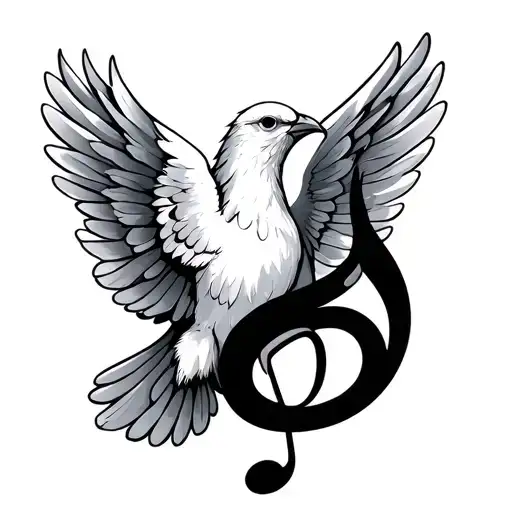 Dove Wing Grandpa Music Note Intertwined Representing The Client's