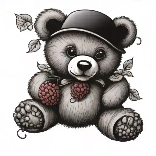 Teddy Bear Holding A Raspberry