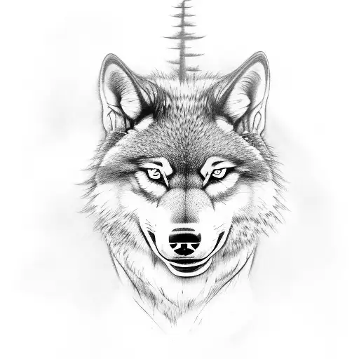 A Samurai And A Wolf As A Pet With A Forest Background