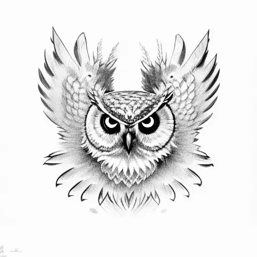 Owl Open Wings Mad Face