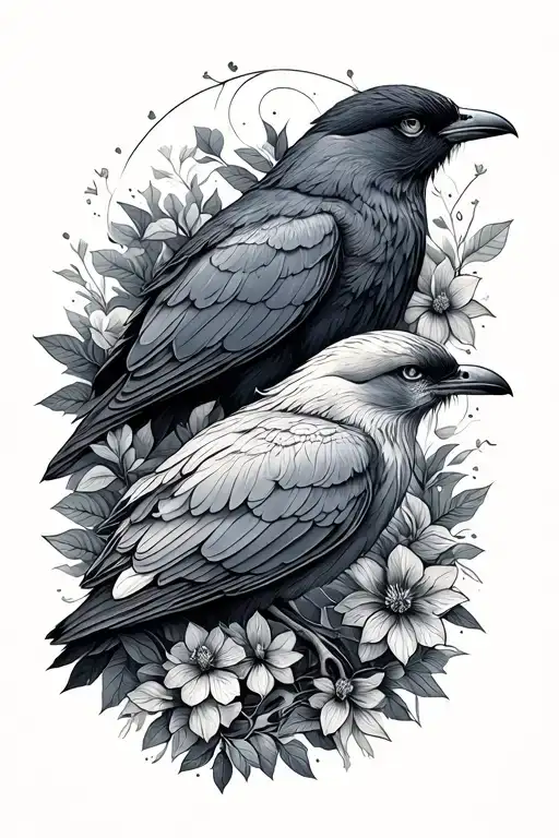 4 Seasons Represented Along A Line Art