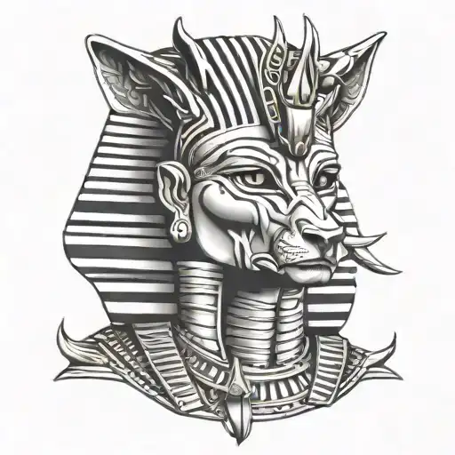 King Tut Anubis And Egyptian