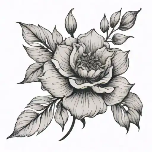 May Birth Month Flower Not Bouquet Fine Line Flowy Stem