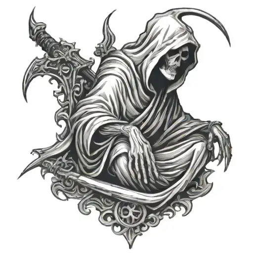 Grim Reaper Sitting Facing Forward