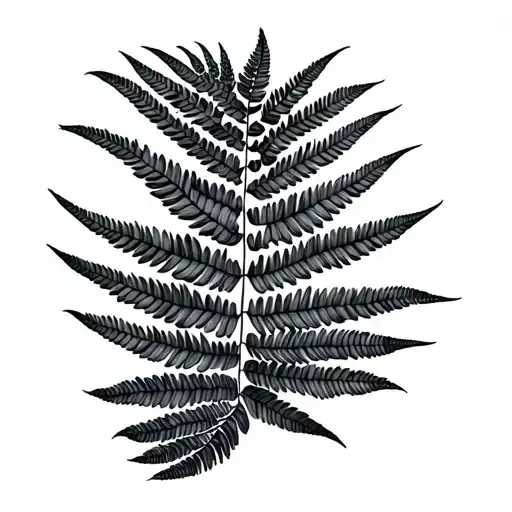 New Zealand Fern Colour Inverted Triangle