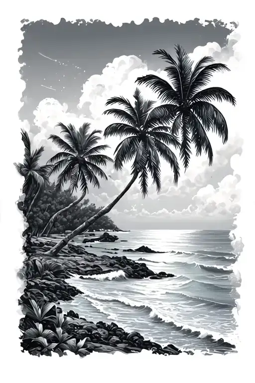 Palm Trees And Ocean