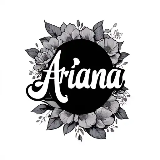 Name Ariana Grafiti Lettering Tattoo Style