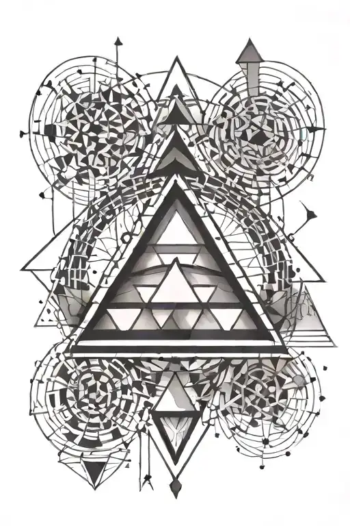 Straight Line With Triangles And Circles