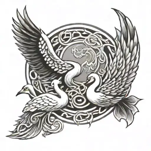 Swan And Wolf Celtic