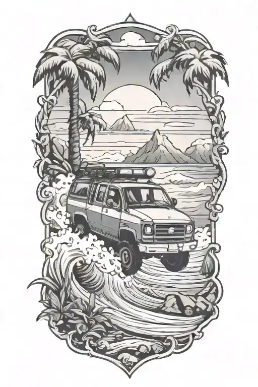 Outdoor With Off Road And The Ocean Scene