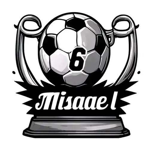 Soccer Ball Plus Misael's Name On A Trophy And Number 6