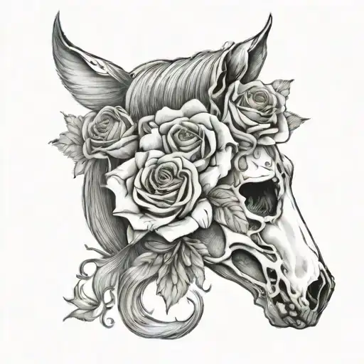 Horse Skull Roses