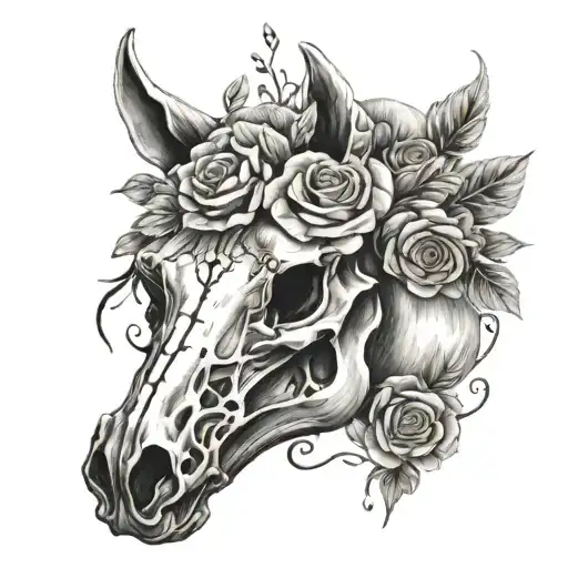 Horse Skull Roses Growing