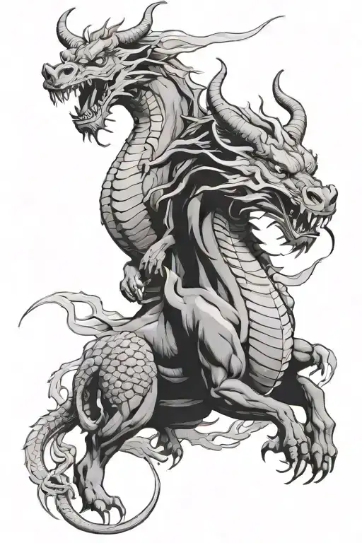 Dragon And Bull Charging