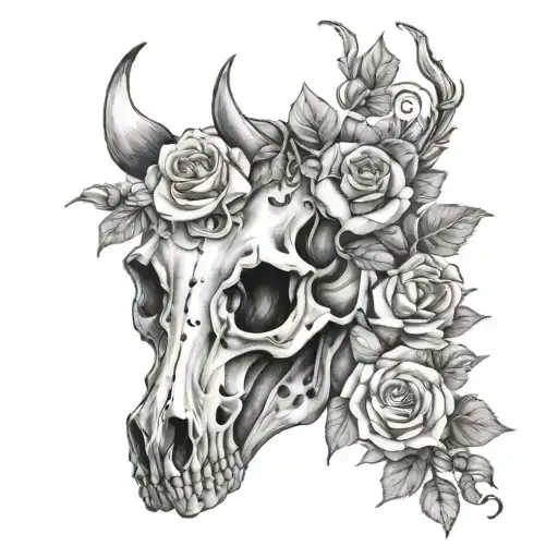 Horse Skull Roses Growing