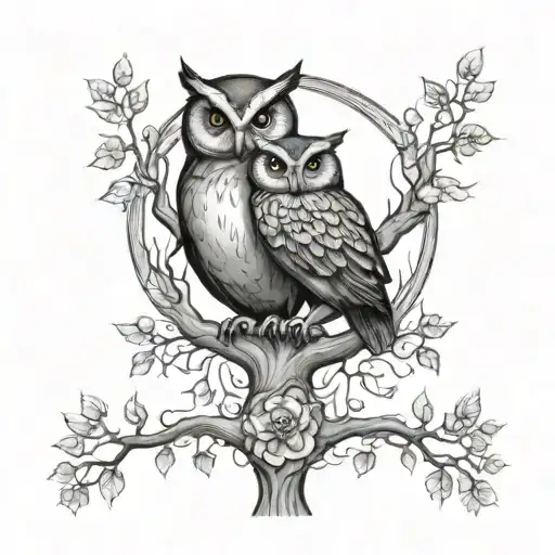 Owl Family Tree Intertwined
