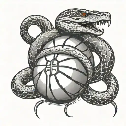 Basketball Ball And Mamba Snake Wrapped