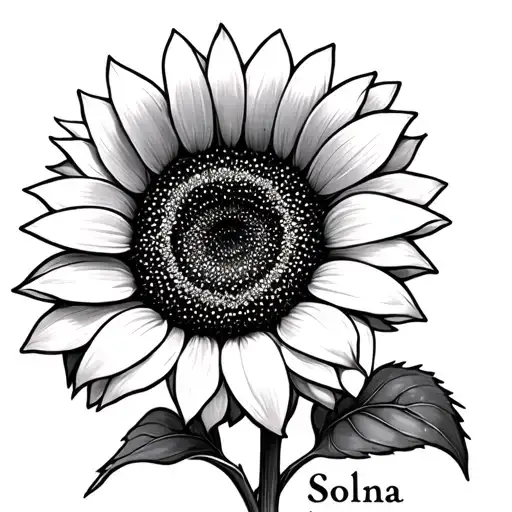 A Sunflower But The Stem Turns Into The Name Solana