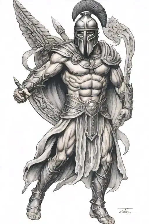 Zues With Spartan Warrior