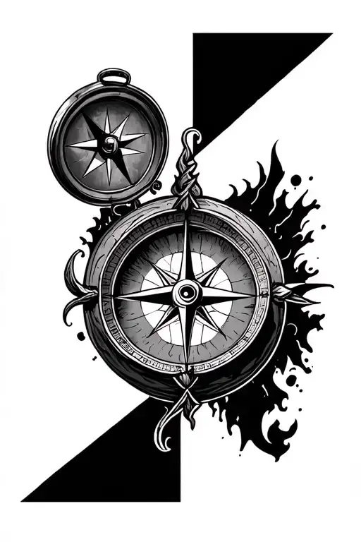 Compass Surrounded Without Anything Only Compass On Forearm