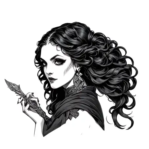 Medieval Evil Woman Posing