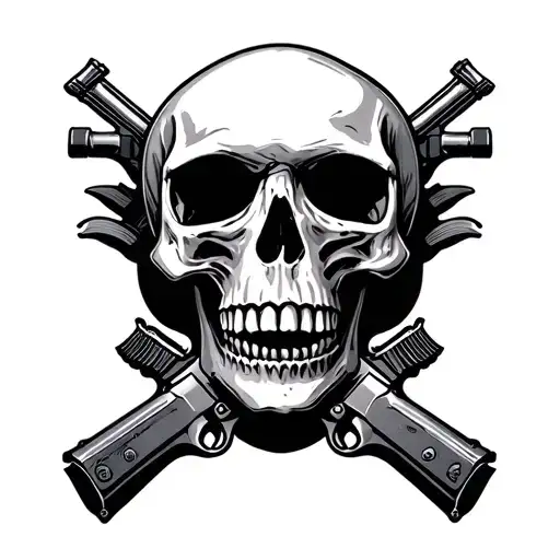 Skull With Guns