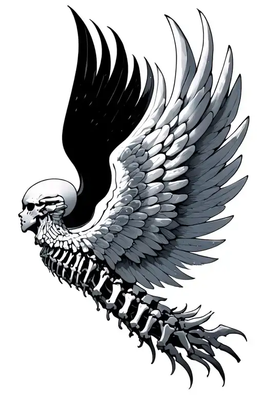 Full Spine Bones And All With Wings Growing Out Of It Really Pretty And Sparkley And Kina Cyberish