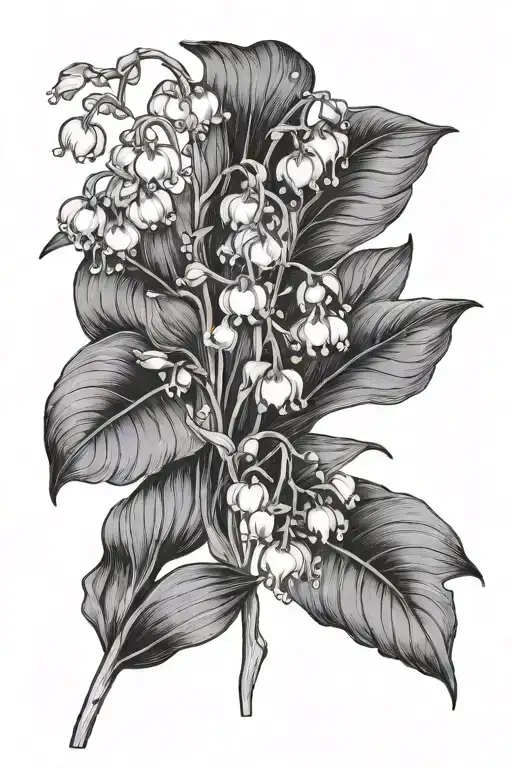 Lily Of The Valley And Carnation Single Line Drawing