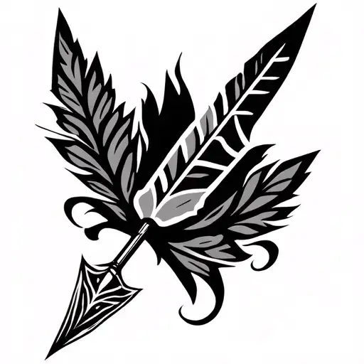 Native American Spear With Tribal