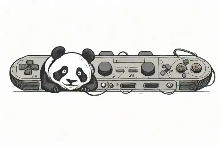 Panda Play Playstation Featuring Musical Notes
