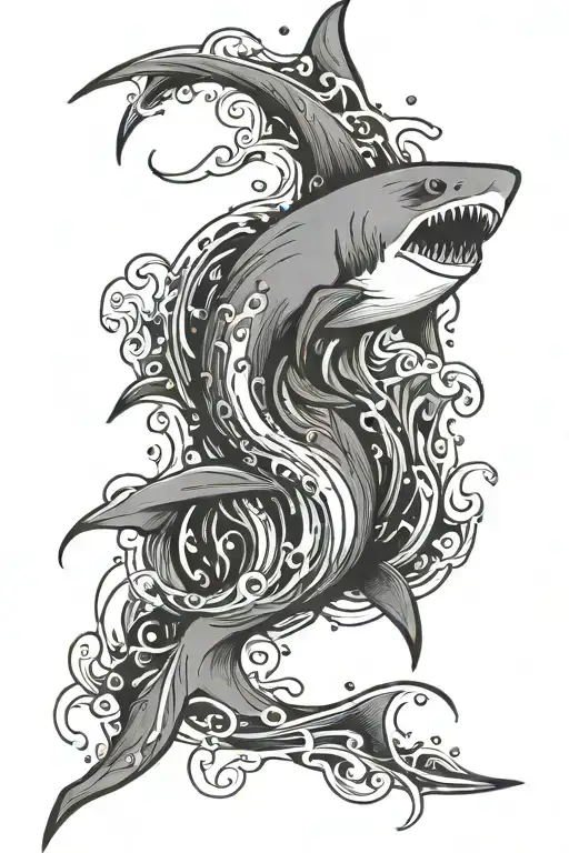 Semicolon Shark Swimming