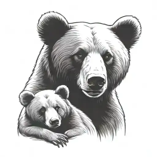 Mama Bear Holding Baby Bear