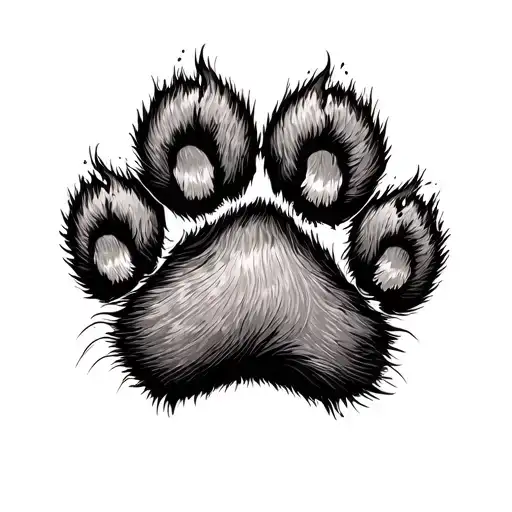 Dog Paw With A Cat Paw