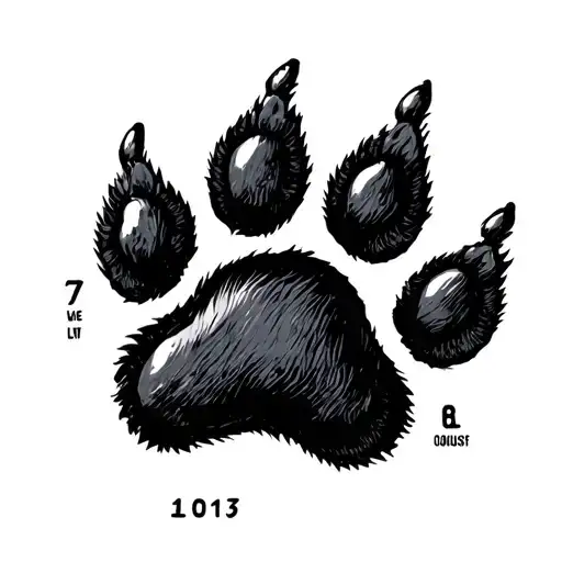 Dog Paw With Date And L Letter