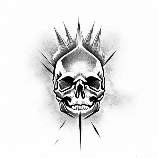 Skull With A Mohawk
