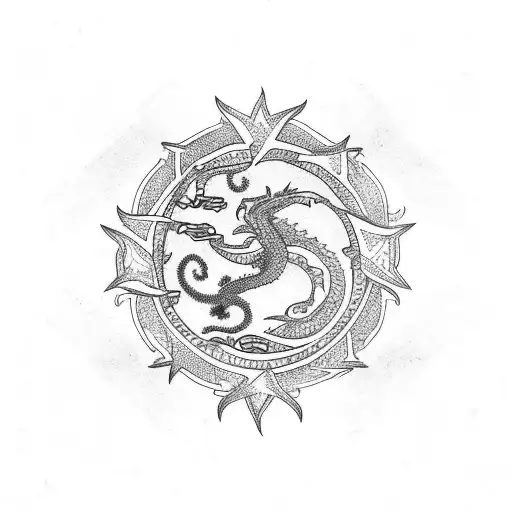 Phillipine Flag Sun And Stars With Dragons And Snakes