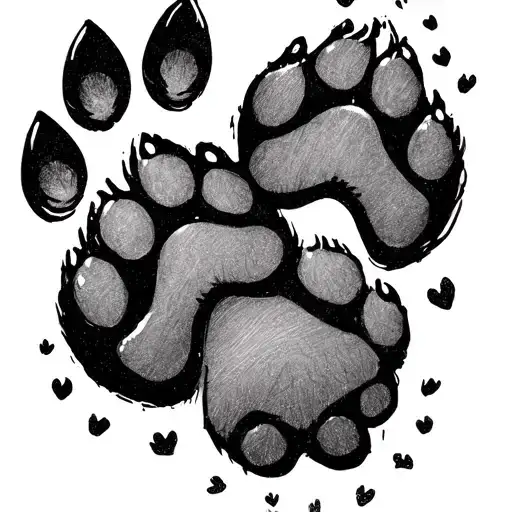 Cute Girly Tattoo That Incorporates Two Dog Paw Prints