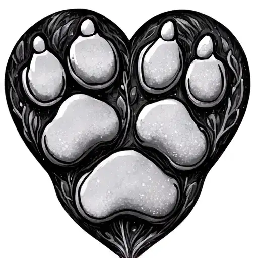 Cute Girly Tattoo That Incorporates Two Dog Paw Prints