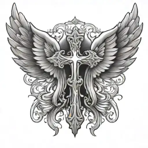 Cross With Angel Wings