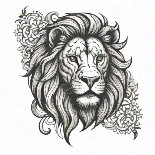 Armband Tattoo With Lion Face