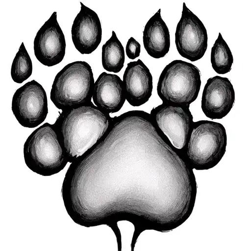 Cute Girly Tattoo That Uses Two Dog Paw Prints To Make A Heart