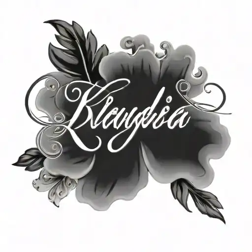 Name Klaudia In Script Font On A Mans Wrist