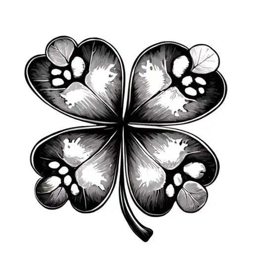 Baby Foot Prints In A 4 Leaf Clover