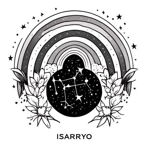 First Name Isarryo With Rainbow And Constellation Aquarius
