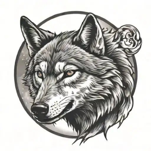 Angry Wolf Howling At The Moon