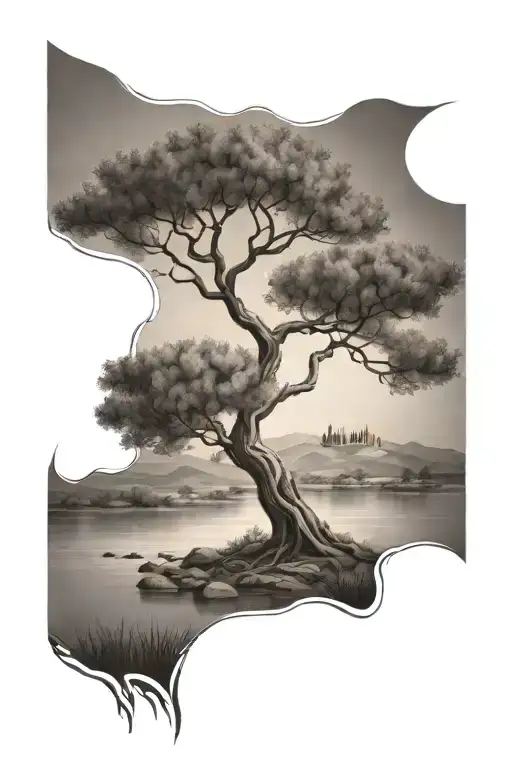 An Olive Tree A River